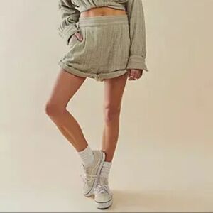 Free People Moss Green Stay Cool Endless Summer Shorts ONLY Size Small